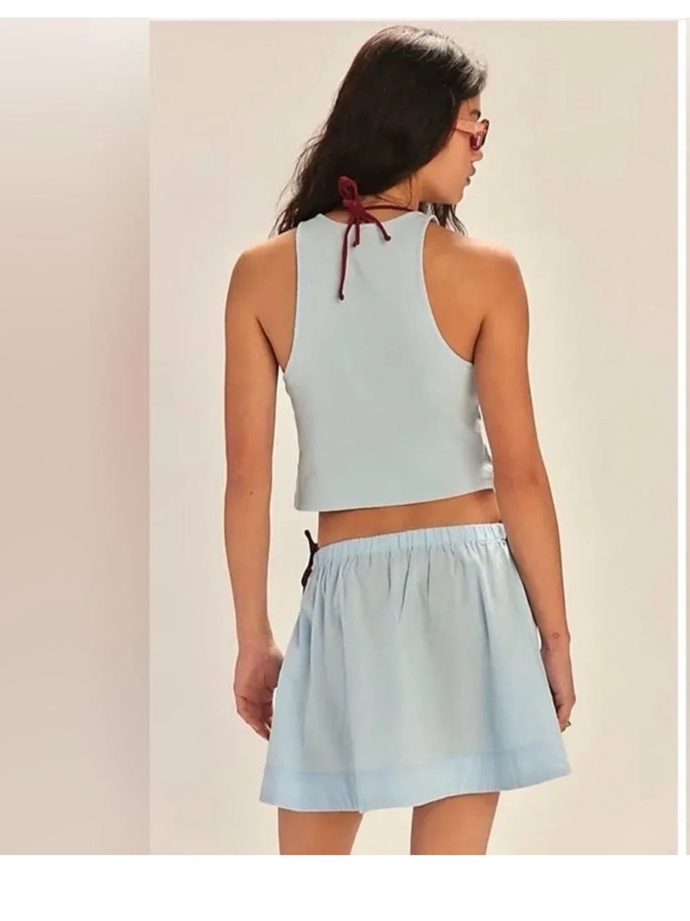 NWOT Free-est by Free People Milani Light Blue Tank Top and Skirt Set Medium